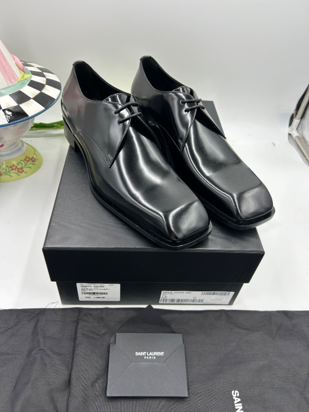 Men’s Saint Laurent JEAN Leather Derby Shoes. Size 42/9 US. Made in Italy. - Picture 2 of 14